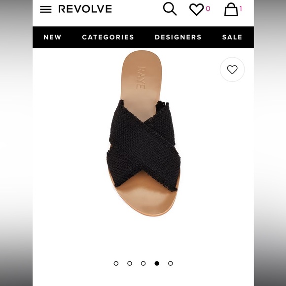 Raye flat canvas/leather sandal - Picture 2 of 2